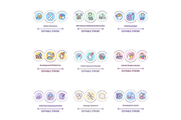 Autism Spectrum Disorder Concept Icons