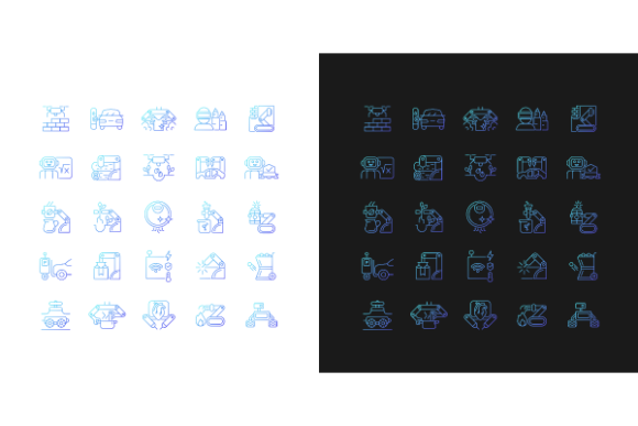 Automation Gradient Icons Set for Modern Digital Products