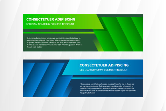 Blue Green Horizontal Banner Gradient for Modern Branding