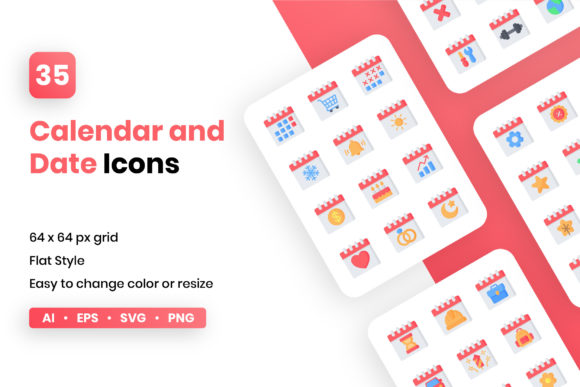 Calendar Icon Set for Modern Web Design