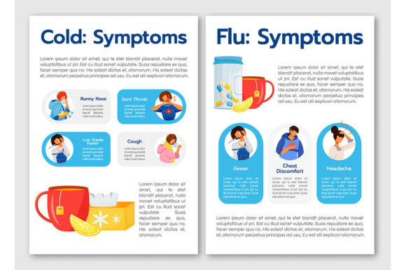 Common Cold and Flu Virus Symptoms Graphics for Crafting