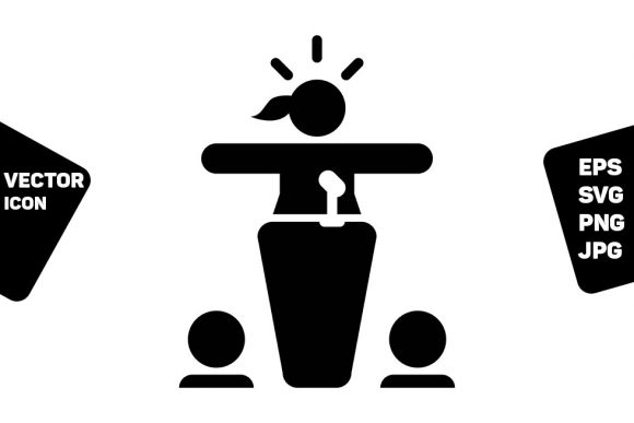 Conference Icon Vector Person Speaking