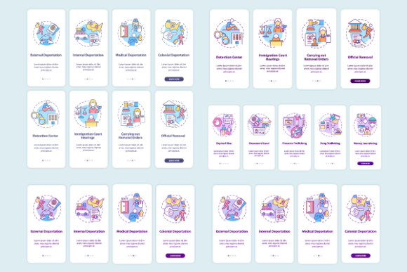 Deportation App Page Screens Bundle Graphics