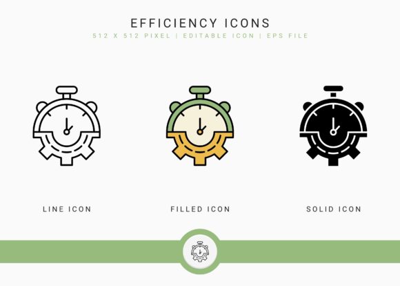 Efficiency Icons Set for Modern Design Projects