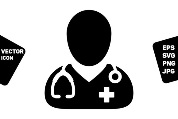 Healthcare Icon Vector Male Doctor Graphics