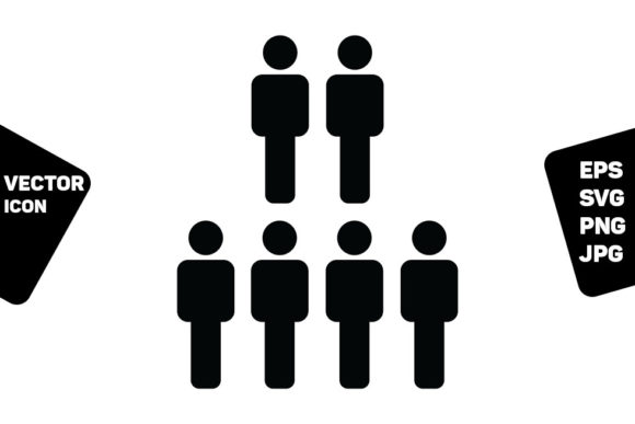 Human Resources Icon Vector Male Group Graphics
