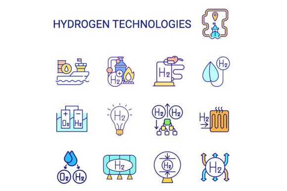 Hydrogen Technologies RGB Color Icons Graphics