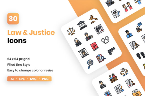 Law and Justice Icon Set for Digital Creators