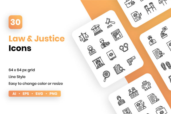 Law and Justice Icon Set for Modern Branding