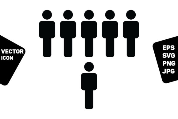 Leader Icon Vector Male Group of People Graphics