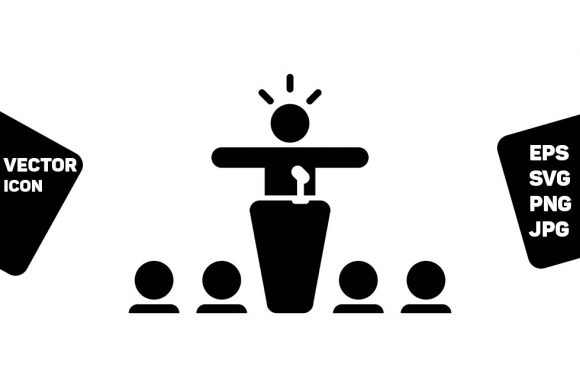 Leader Icon Vector Person Speaking Graphics