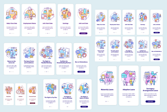 Maternity Leave Employee Rights Bundle Graphics for Local Branding