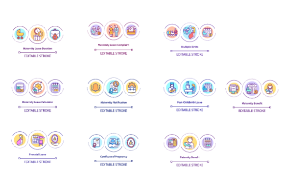 Maternity Leave Icons for Crafting