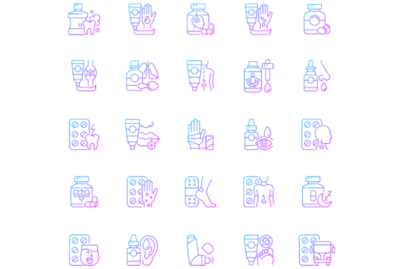 Medical Treatment Gradient Icons Bundle for Modern Branding
