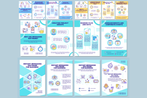 Messaging Software Brochures Bundle Graphics