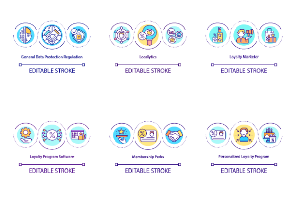 Personalized Loyalty Program Icon Bundle Graphics
