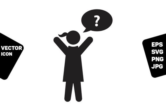 Question Icon Vector Female Person Sign Graphics
