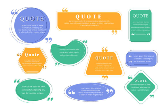 Quote Blank Frame Vector Template Set for Modern Branding