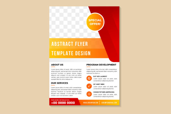 Red Orange Vertical Flyer Diagonal Graphics for Print Templates