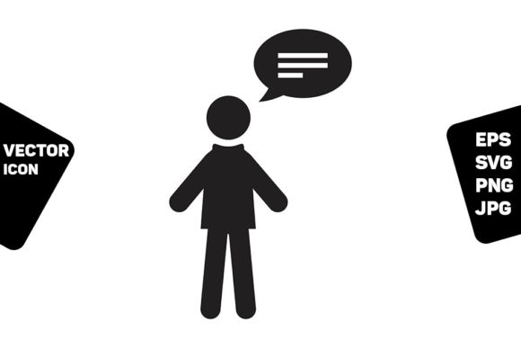 Speech Bubble Icon Vector Male Person Graphics