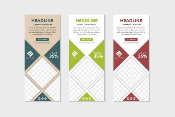 Square Triangle Vertical Banner Graphics