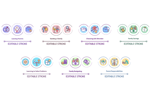 Starting Family Concept Icons Bundle